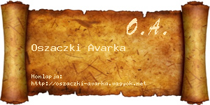 Oszaczki Avarka névjegykártya